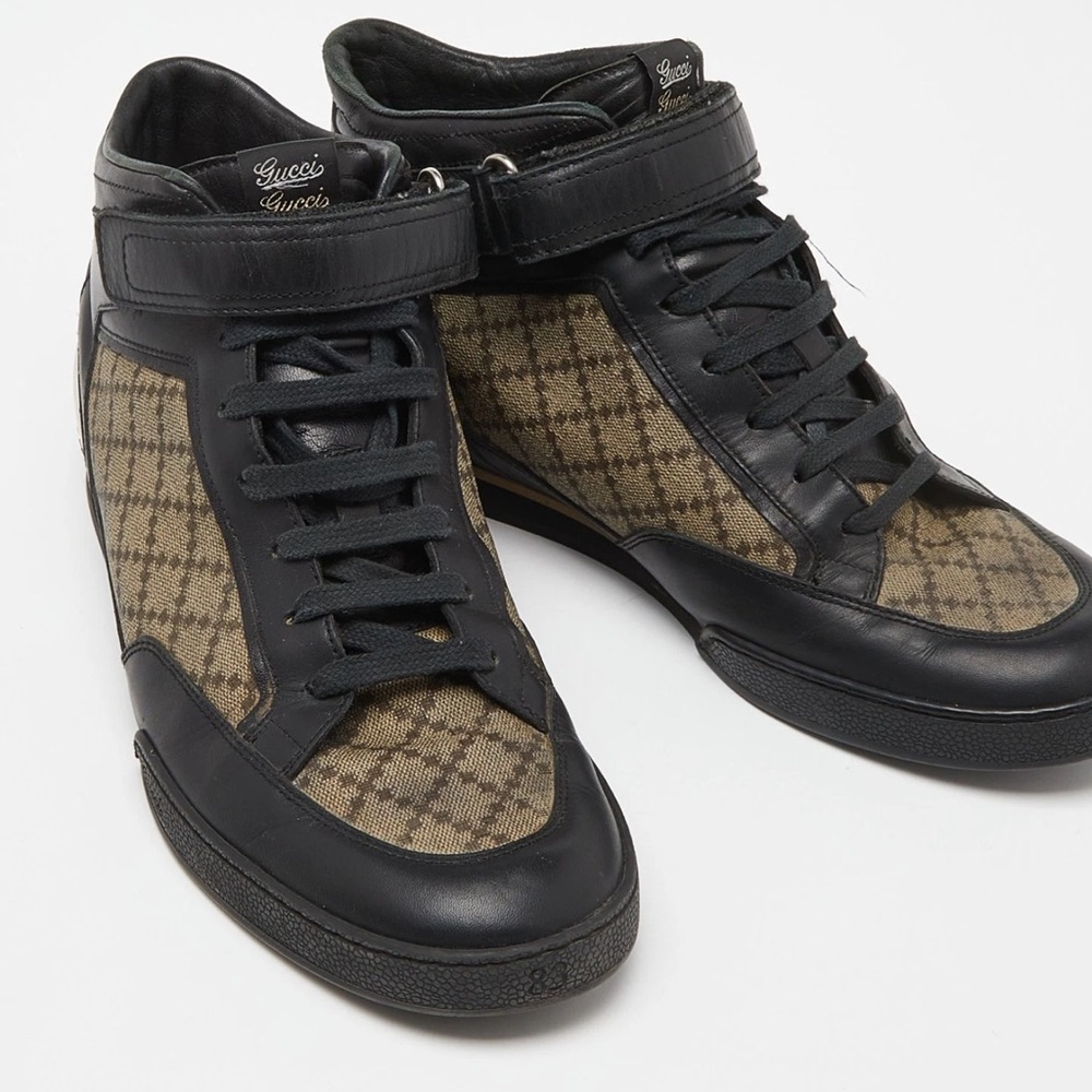 Gucci Men's Black and Brown High-Top Sneakers - Picture 3 of 7